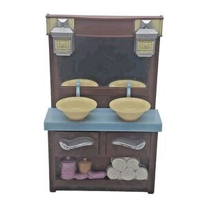 Fisher-Price Loving Family Dollhouse Replacement Brown Bathroom Vanity Sink 2008
